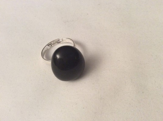 Bague noir galet - Référence : BAG12NOIRGALET