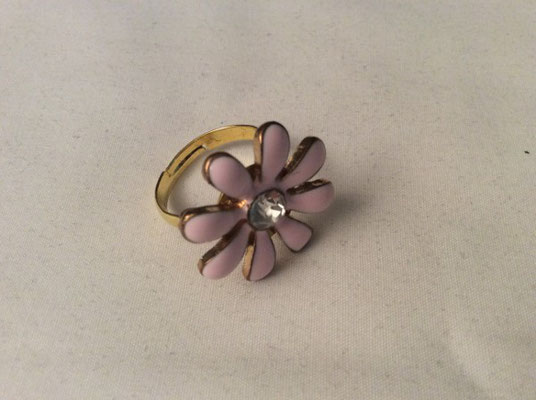 Bague rose dorée fleur - Référence : BAGROS8DORFLEU