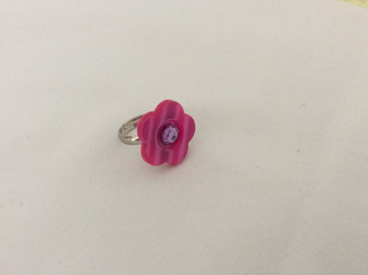 Bague rose fleur - Référence : BAGROS4FLEU