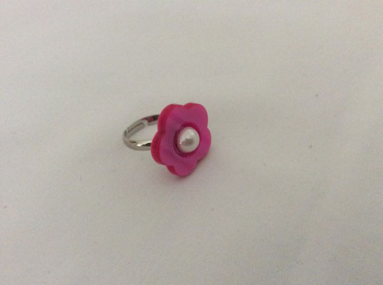 Bague rose fleur - Référence : BAGROS5FLEU