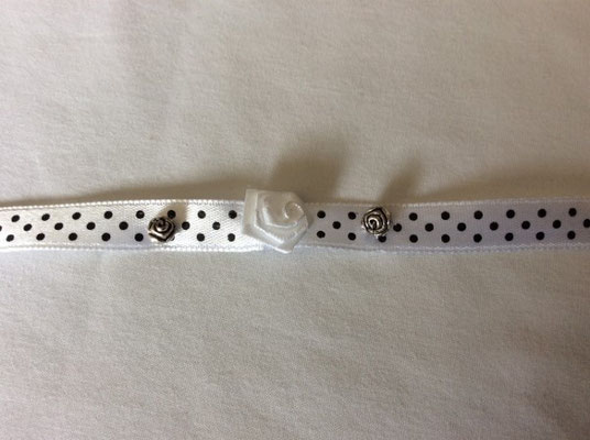 Bracelet tissu petits pois rose blanche - Référence : BRATIS40 PT POI