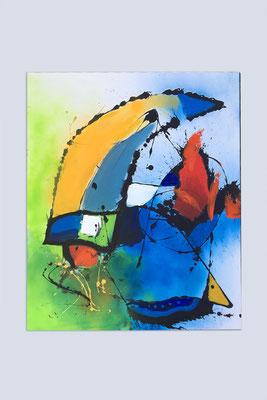 Abstraktes Acrylbild Action Painting moderne Farben 