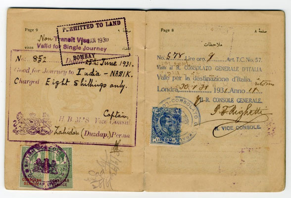 Meher Baba's 1931 Persian passport