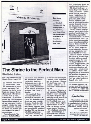 This article appeared in the White Horse Journal - November 1995 - Page 6