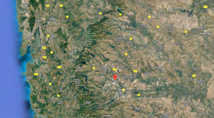 Map : Chinchwad, Poona ( Pune ), India. Map courtesy of Google maps.