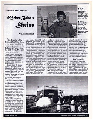 This article appeared in the White Horse Journal - August 1996 - Page 1