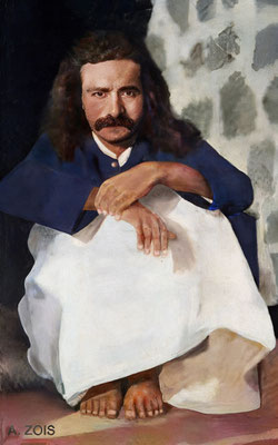 Meher Baba at Meherabad - 1928. Image rendition by Anthony Zois. BP
