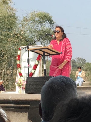 Amrit Irani making a speech