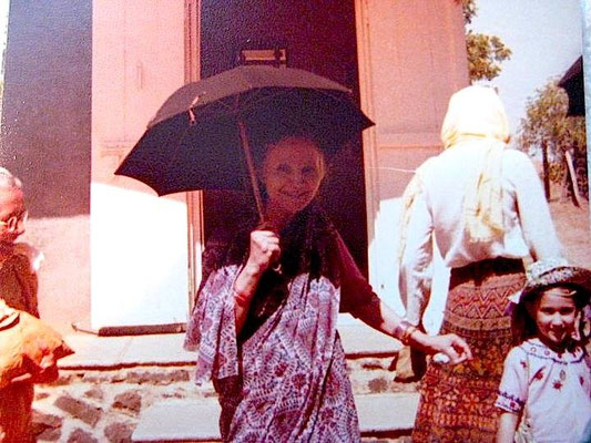 Mehera at Baba's Cabin, Meherabad, India - Photo taken by Eric Teperman