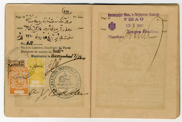Meher Baba's 1931 Persian passport