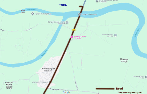Map shows the township of Toka, India. Map graphics by Anthony Zois.