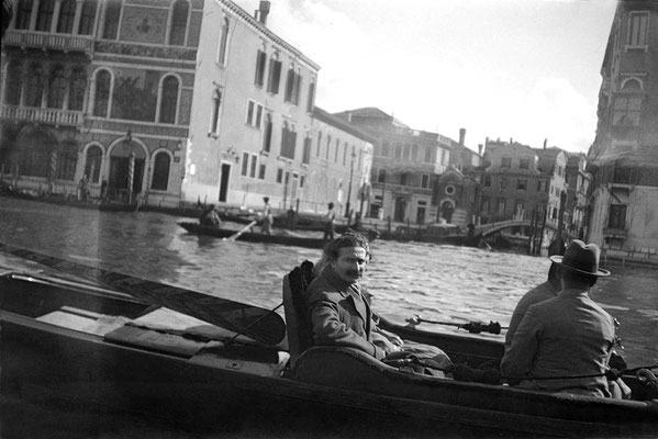 Baba in a gondola with Kaka Baria & Adi K Irani - 5th April, 1932