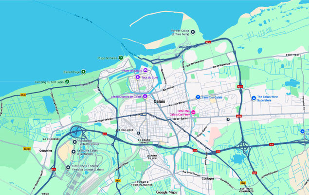 Map of Calais