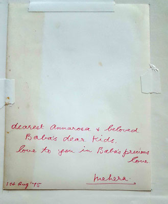 This photo was given to Annarosa Karresch by Mehera Irani in August 1975