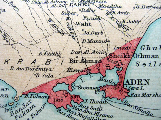 Map showing Aden and it's port.