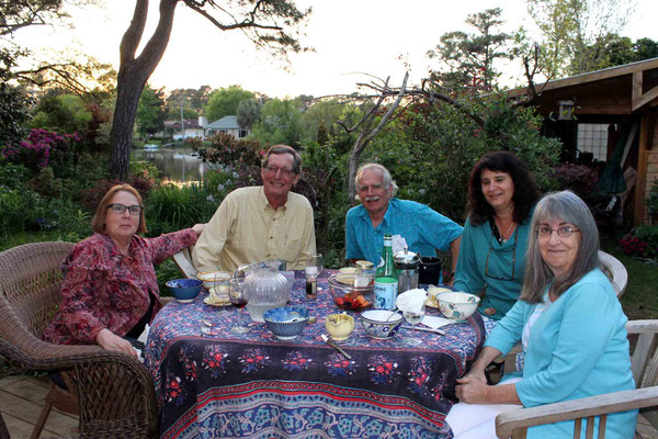 Lunch at Nth Myrtle Beach - April 2015 ; ( L-R ) Valerie Mc Kean, Alex, Jeff Wolverton & Sher DiMaggio Zois ( far right )