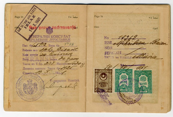 Meher Baba's 1931 Persian passport