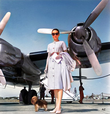 Audrey Hepburn. Image colourized by Anthony Zois.