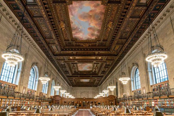 New York Public Library interior on 42nd Street, New York City