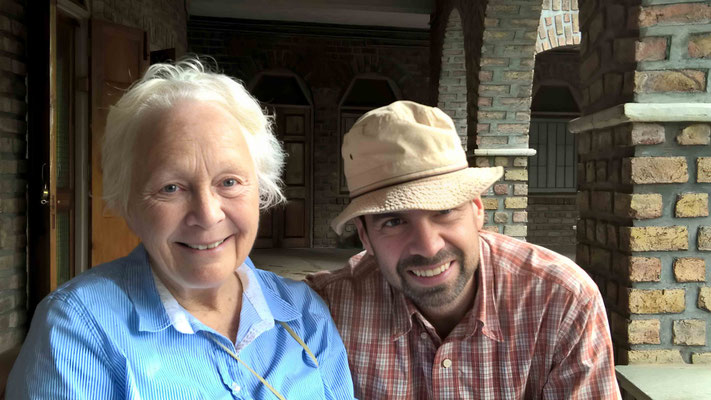 Ella with Matt at Meherabad, India.
