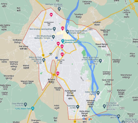 Mathura city map