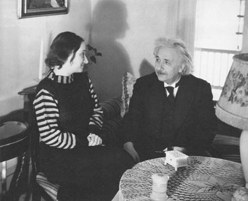 Albert Einstein with his step-daughter, Margot at Princeton