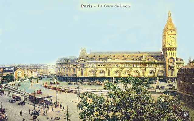 Paris Gare de Lyon Railway Station - 1930a. Image rendition by Anthony Zois.