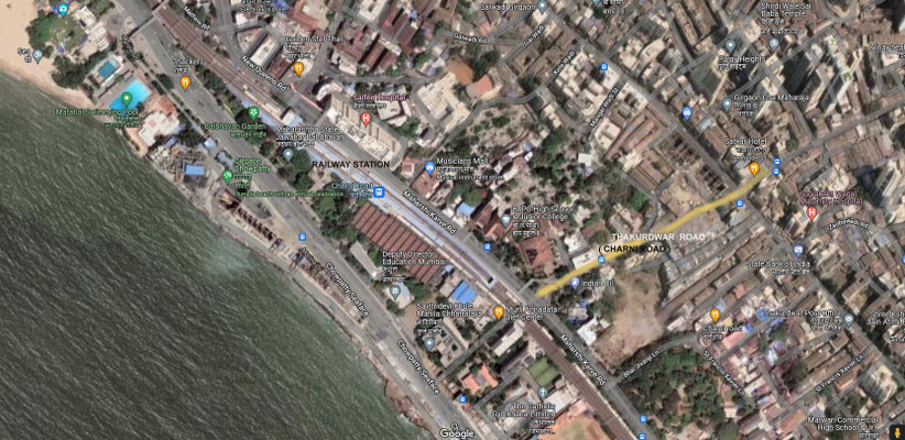 MAP - Charni Road is now called Thakurdwar Road
