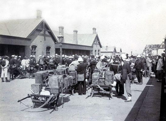 TIENTSIN Railway Station - US troops arrive