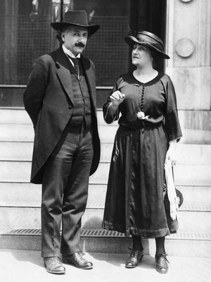 Albert Einstein & his 2nd wife Elsa