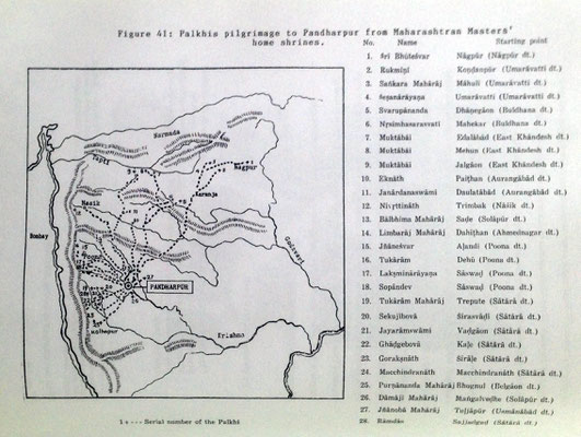 Maharashtra state pilgrim's journey map. Courtesy of Dr. Ray Kerkove.