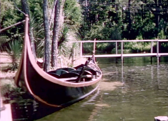 1956 ; Meher Center, Myrtle Beach, SC. ; The gondola on the Center's Long Lake.  The images were captured by Anthony Zois from a film by Sufism Reoriented.
