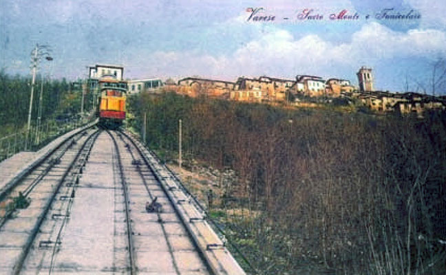 Funicular train 1930s. Image coloured by A. Zois