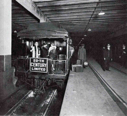 1930s - Rear of the "20th Century" train at Grand Central Station, New York. Courtesy of Larry Karresch.