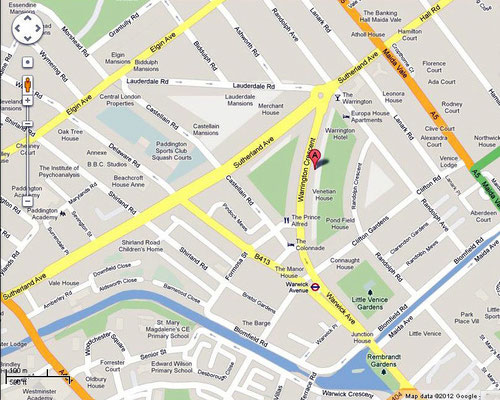 London map showing location of Hygeia House
