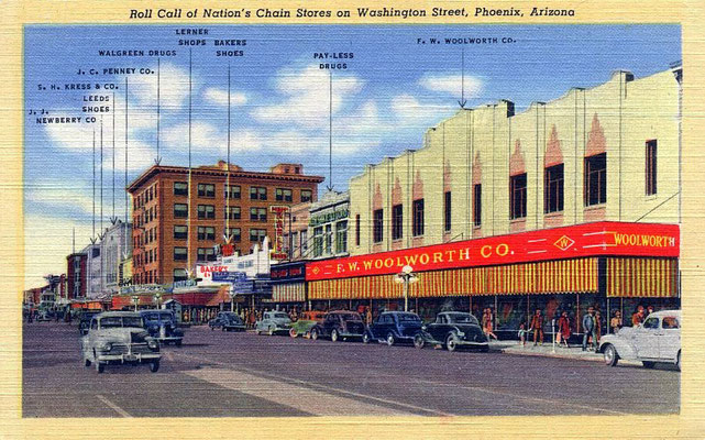 Looking west from 1st Street in the 1940s
