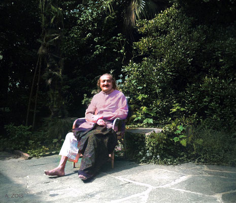 1952 - Meher Baba recuperating at the Merten's home, Locarno, Switzerland.  Image rendered by Anthony Zois.