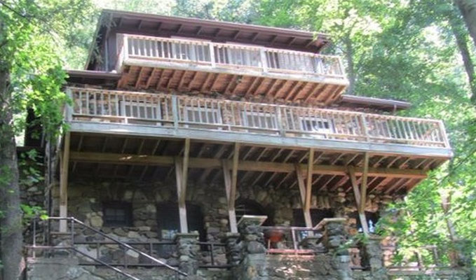 The rear of the house.