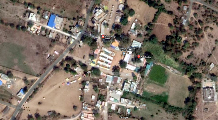 Aerial view of Tajuddin Baba's Dargah at Waki.