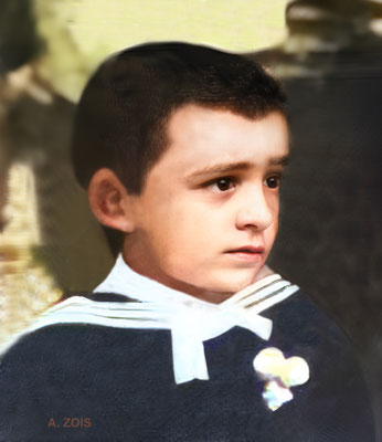 1899 ; Merwan S. Irani aged 5 years old.. Image rendered by Anthony Zois.