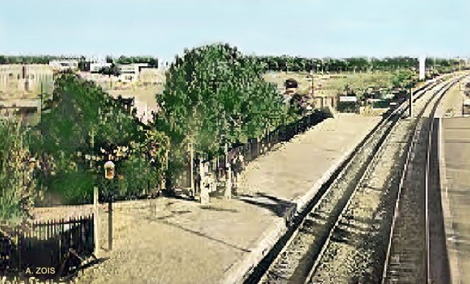 Malir Railway Station platform, Malir, Pakistan. Image rendition by Anthony Zois.