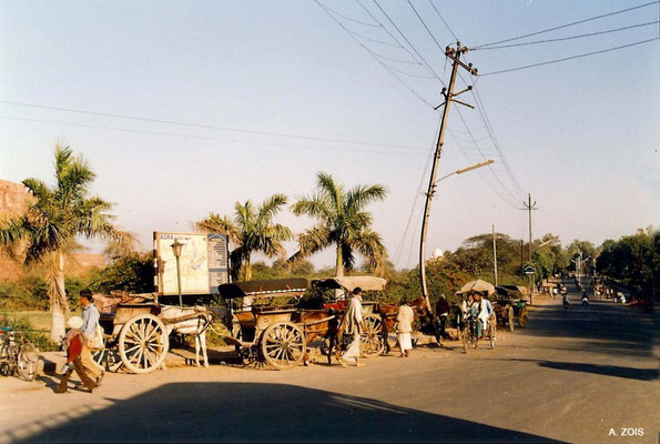 Photo taken by Anthony Zois 1988 - Agra - Taj Mahal in distant