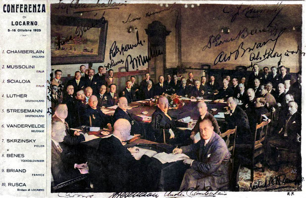 Locarno Conference in 1925 in Locarno.  Image Colourized by Anthony Zois.