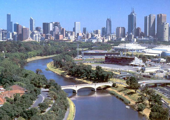 Looking west - Yarra River & city
