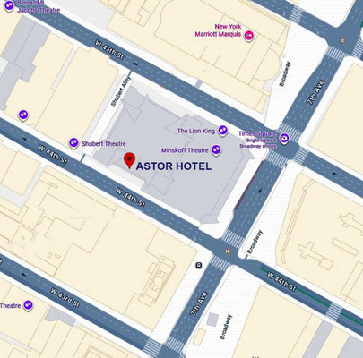 Astor Hotel location in New York City, prior to being demolished.