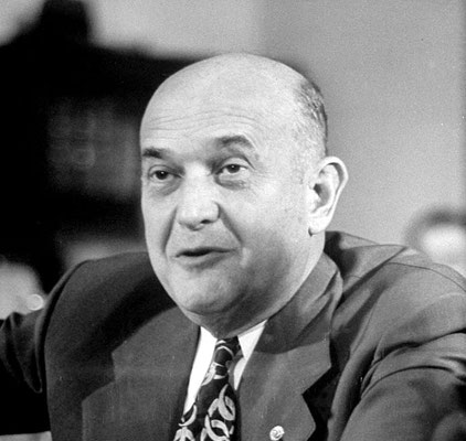 Sec. of Defense Louis A. Johnson testifying at House Foreign hearings
