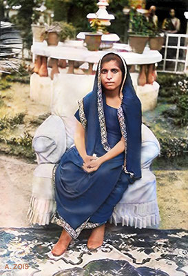 Gaimai Jessawala, probably at Mary Lodge, circa 1930’s. Image rendition by Anthony Zois.
