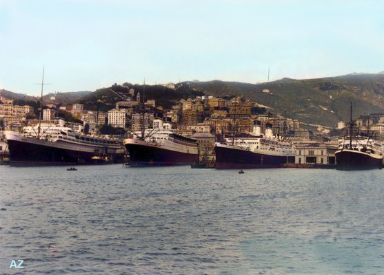 Genoa Port. Image coloured by Anthony Zois.