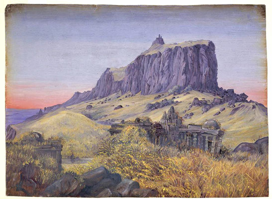 Pavagadh mountain at Champaner was painted in 1879 AD