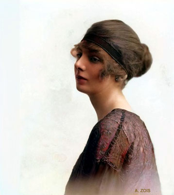 Jan. 1916 - B/W photo is in the National Portrait Gallery, London, England. Image rendition by Anthony Zois.